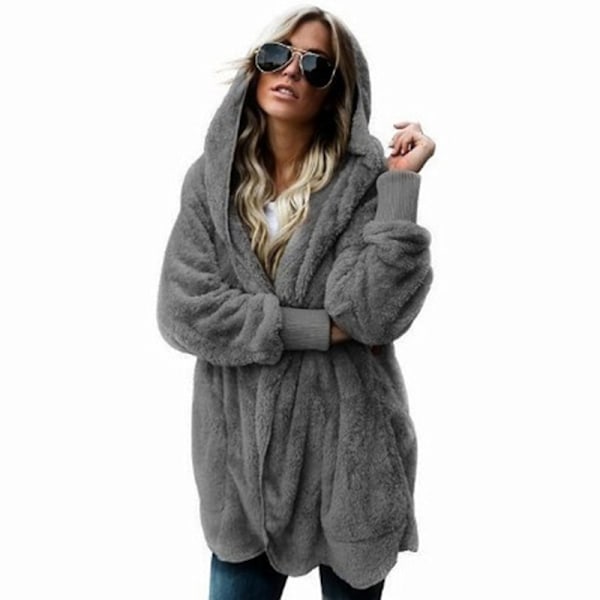 Damjacka med huva, långärmad, vinter Grey XL
