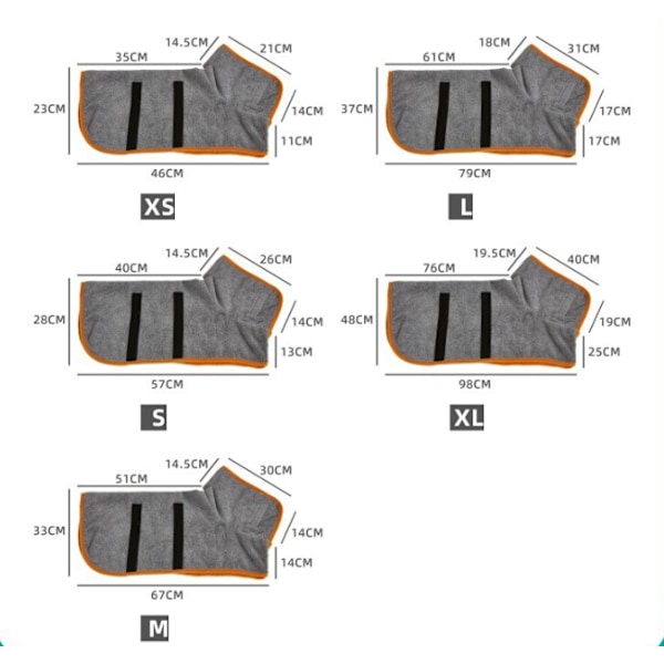 Hundtorkrock Badrock Handduk, Mikrofibermaterial Snabbtorkande Superabsorberande Hundbadrock Coffee S