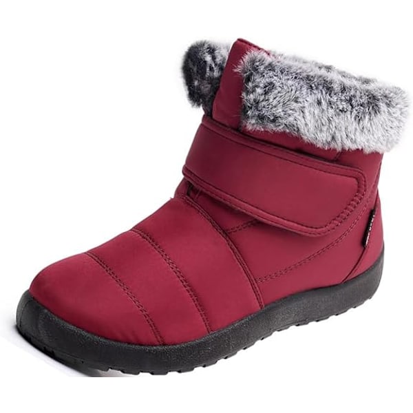 Damskor Snöskor Vinter Pälsfodrade Ankelboots Red 41