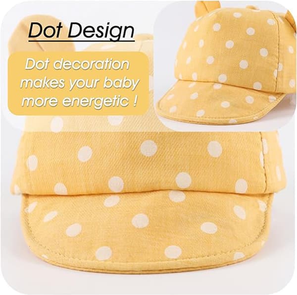 Baby Baseball Cap, Spædbarn Drenge Piger Solhat yellow