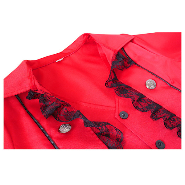 Naisten goottilainen steampunk viktoriaaninen renessanssi keskiaikainen takki red XL