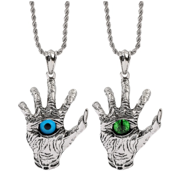 Demon Hand Dragon Claw Blue Eye Pendant halsband green