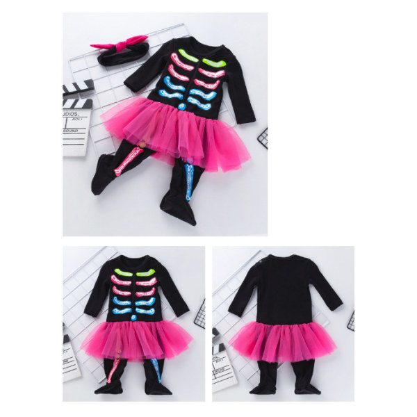 Baby och toddler One Piece Kläder Halloween black pink S