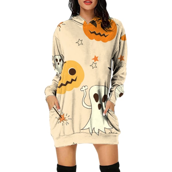 Kvinnors Halloween pumpa sweatshirts Casual Tops yellow L