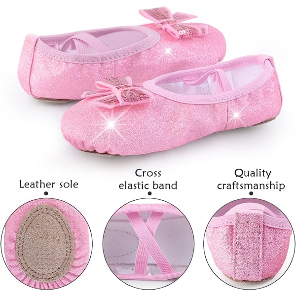 Balettskor för flickor Cross Strap Dance Shoes Pink 37