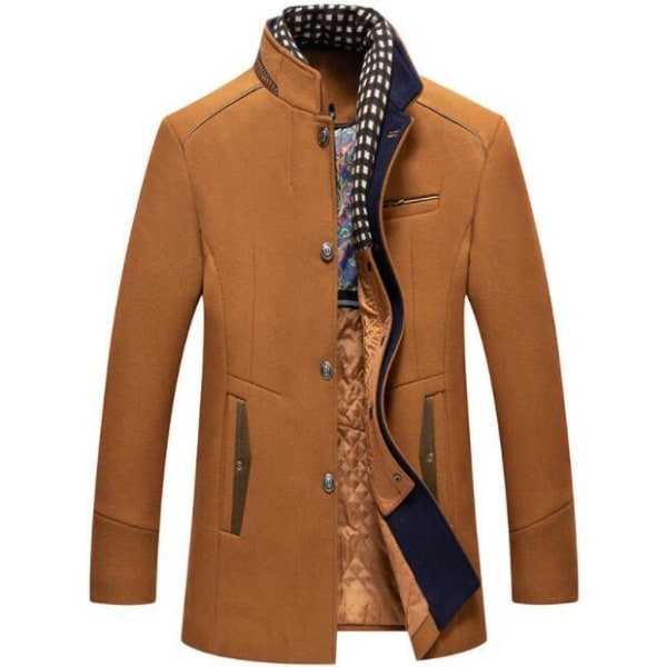 Herreullfrakk Smal Passform med Sjal Krage camel color S