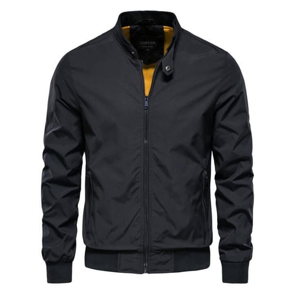 Herrjackor-Vindtät Bomberjacka Zip Ytterkläder black M