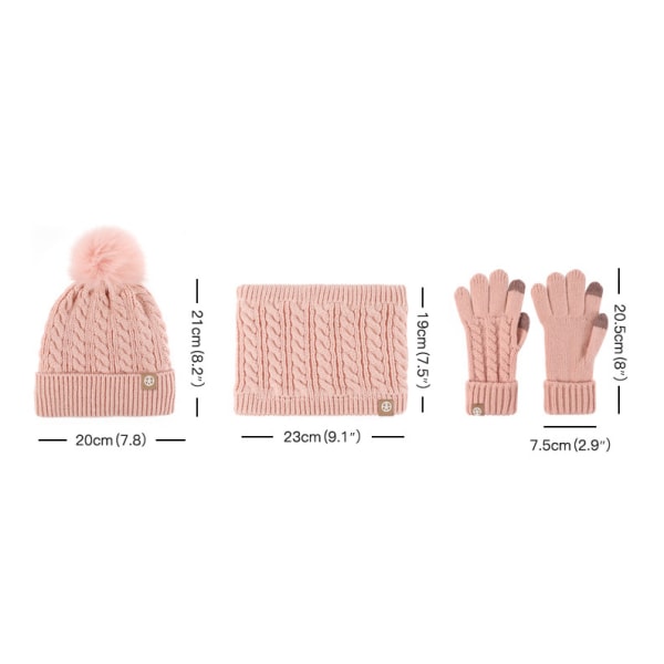 Barn Vinter Hat Handskar Scarf Set, Girls Toddler Hats color-1