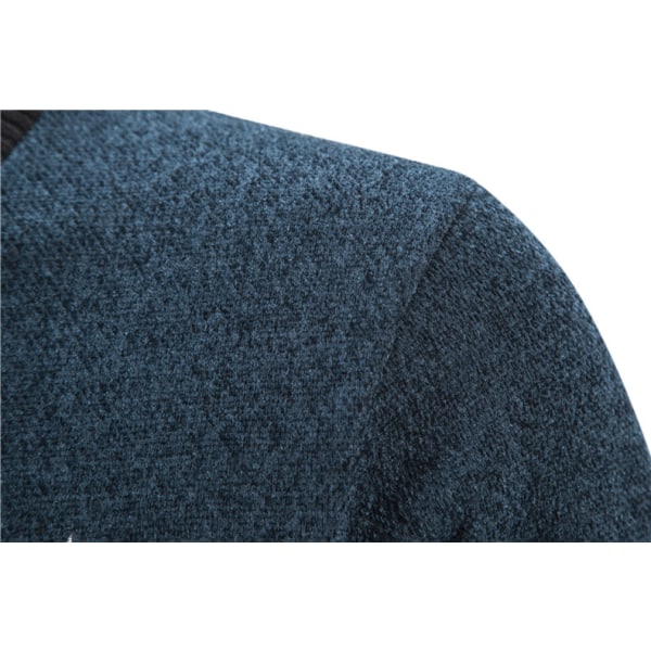 Mænds Strikket Cardigan Varm Jakke Navy blue XXL