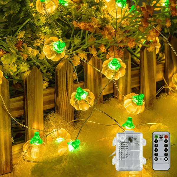 Halloween 3D pumpa tema Timer String Lights 3M