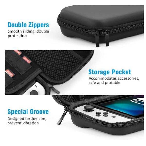 Fodral för Nintendo Switch OLED-modell, Skydd för Switch OLED Switch-fodral Black