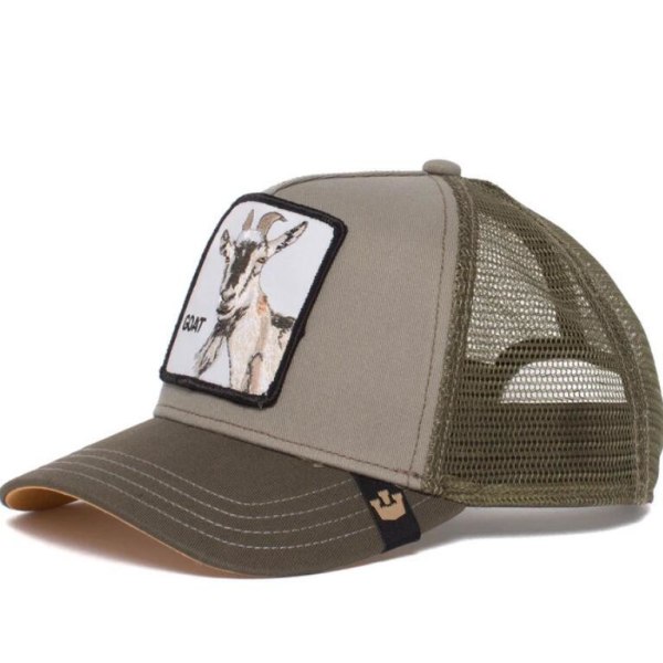 Trucker Hatt med broderad patch med mesh för djur Grey Antelope