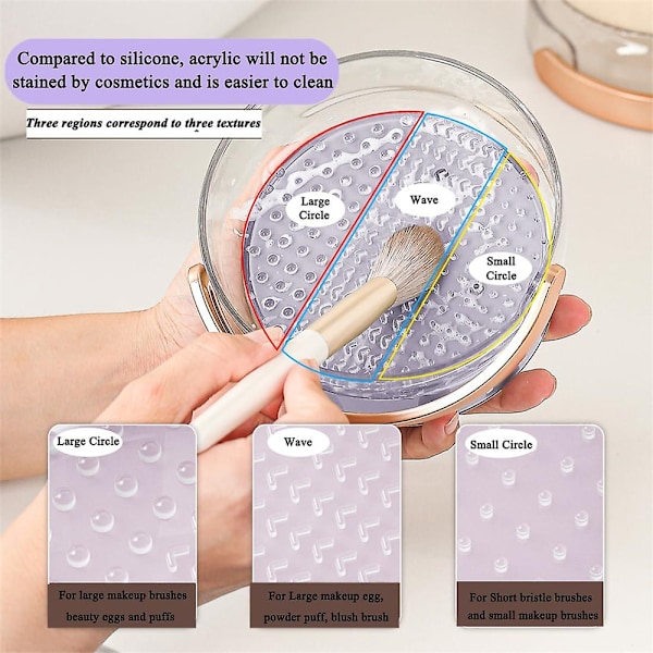 Meikkisiveltimen puhdistuskuppi, 3-in-1 meikkisiveltimen puhdistusmatto ja kuivausteline Drying rack purple
