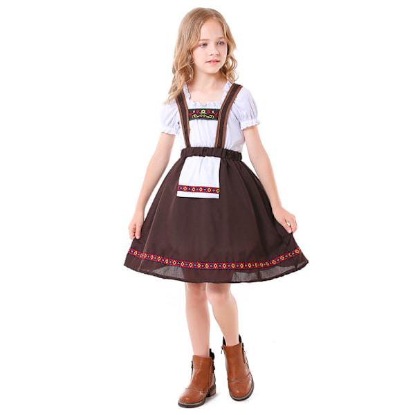 Tyttöjen 2-osainen Baijerilainen Oktoberfest-asu Saksalaisten Dirndl-mekkojen kanssa L