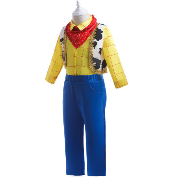Guttekostyme i lappeteppe, Denim Cowboy Cosplay-sett 110cm