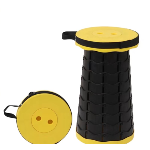 Camping fällbar pall enkel bärbar yellow black