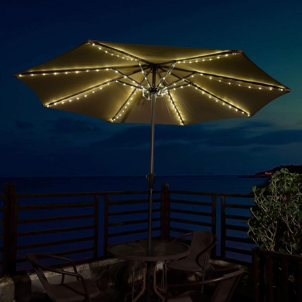Patio Paraply Lights Sladdlös belysning med fjärrkontroll 8 Ljusstyrka
