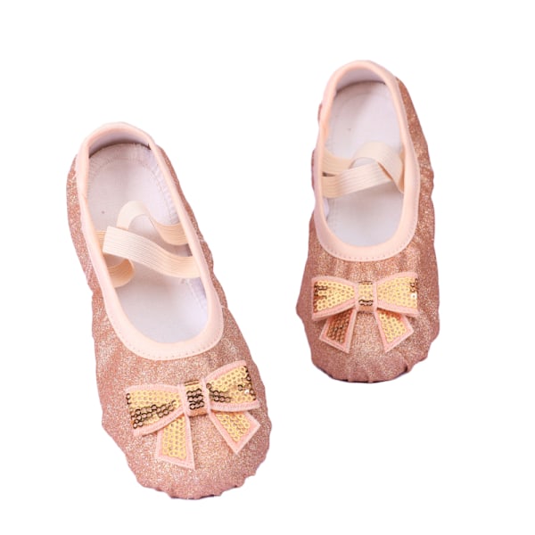 Pige Ballet Sko Glitter Split-Sole Dansesko Gold 26