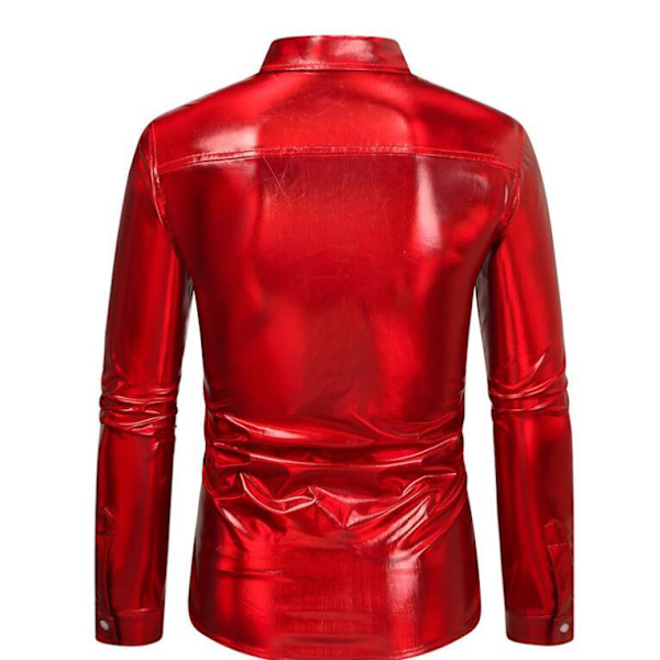 Hvit skjorte for menn med lang erme og smal passform Red 2XL