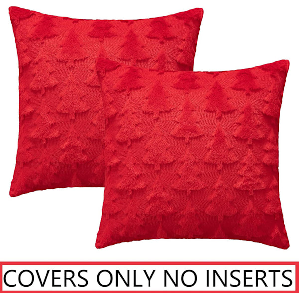 Julepynt Puter Trekk 2-pakning, Myk Pluss Faux Ull Puter Red 1 30*50cm