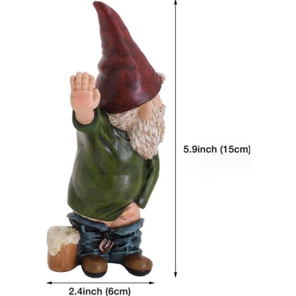 Gnome Statue med Træ-Tisse Ornament 15CM