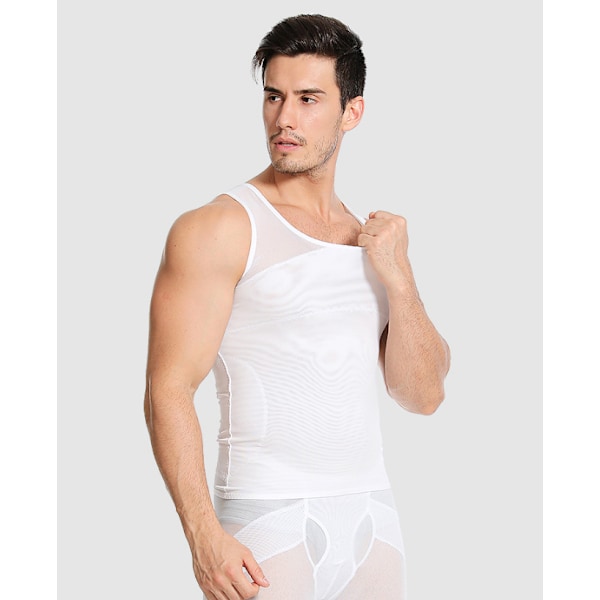 Bröstkompressionströja för män, Shapewear white M
