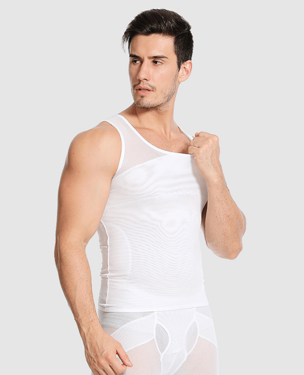 Bröstkompressionströja för män, Shapewear white XL
