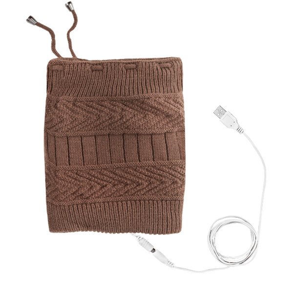 USB uppvärmd halsduk stickad mössa Khaki