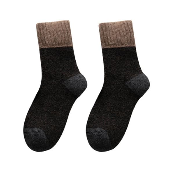 Herrstrumpor Tjockstickad Varm vinterstrumpa coffee