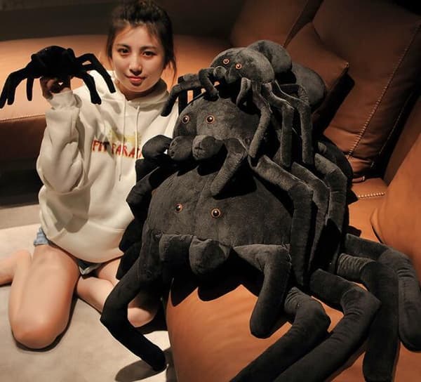 Simulering Spider Doll Weird Trick Toy Black 80*50cm
