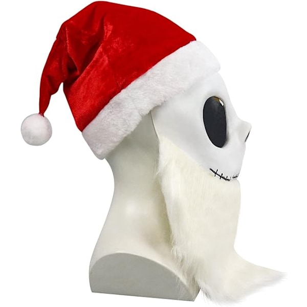 Luuranko Skellington -naamio Joulupukkiparta Joulupukkihattusetti 51CM