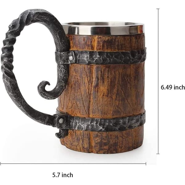 Träfatölmugg, hinkformade dryckesartiklar 1 PC