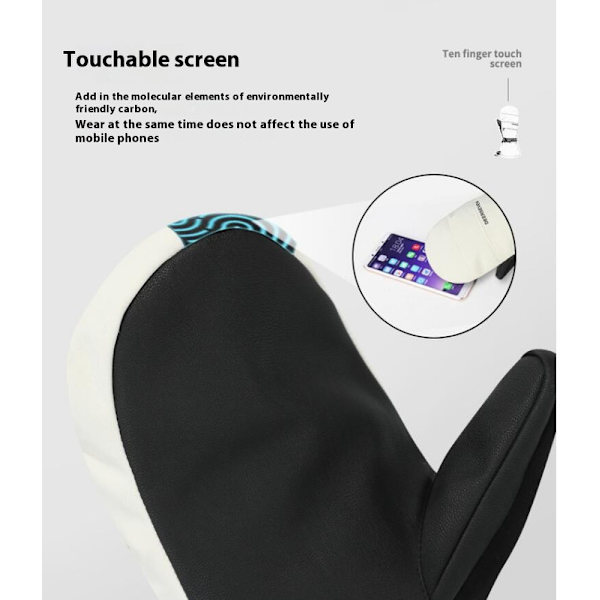 Talvisten hiihtohansikkaat miehille ja naisille - Lumikäsineet kylmään säähän Beige XL