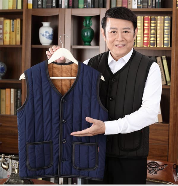 Vintervarm vest i sherpafleece for menn Blue M