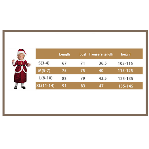 Barn jultomten kostym kostym för pojkar flickor Girls A M