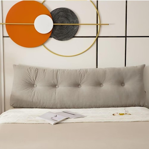 Kilepute Hodegavl Posisjonsstøtte Lang Pute for Seng Khaki 150*40*12cm