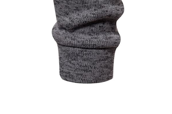 Herrar Turtleneck Knapp-Ner Långstickad Tröja Dark Gray L