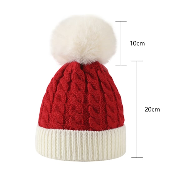 Jul vinter stickad mössa för barn green-red