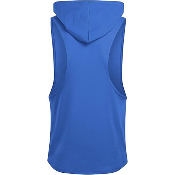 Miesten treenihupparihihaton lihaspaita kehonrakennukseen Blue XS