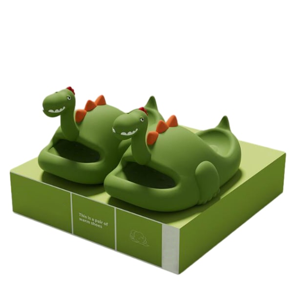 Dames EVA Dinosaur Formet Udendørs Tøfler Grass Green 39-40