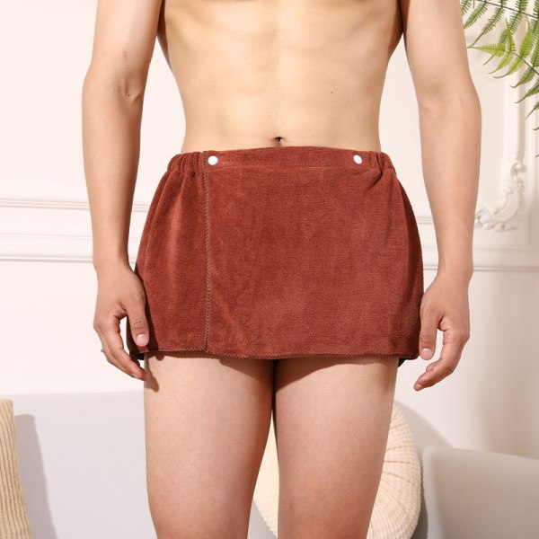 Mænd Bløde Bærbare Badehåndklæde Shorts Bløde Mikrofiber Svømning Strandhåndklæde brown