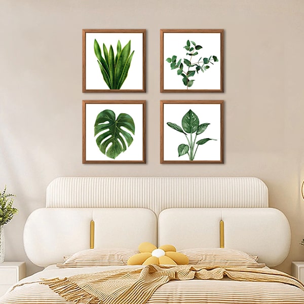 4 paneler Botanisk inramad bildram Collage Set