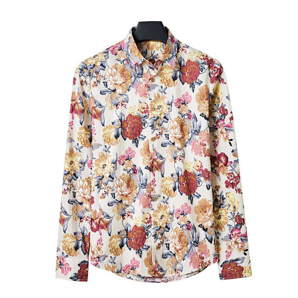 Herr Hawaiian Button Down blommönstrad skjorta color1 M