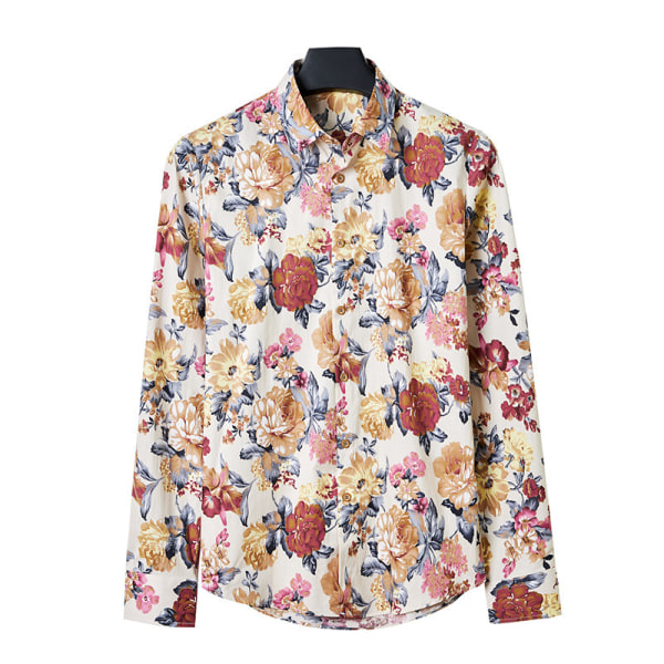 Herr Hawaiian Button Down blommönstrad skjorta color1 XL