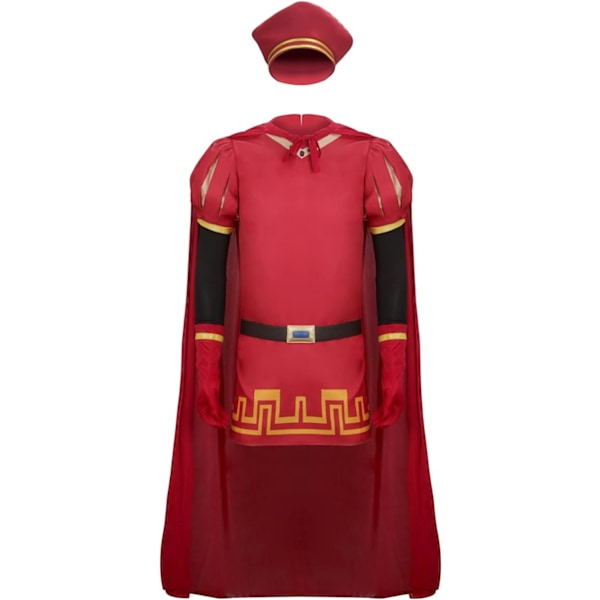 Herr Farquaad Cosplay Kostym Outfit Röd Kappa Toppar Hatt Full Set L