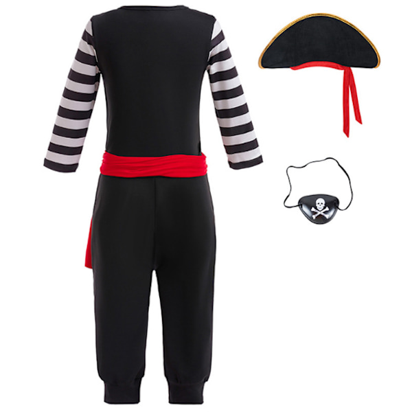 Piratdräkt för barn, pojke kapten piratdräkt 80cm