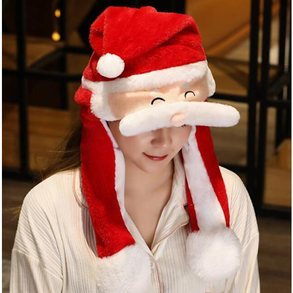 Jule-Plysjhatt som Rører seg når du Klemmer Squinting Santa Claus