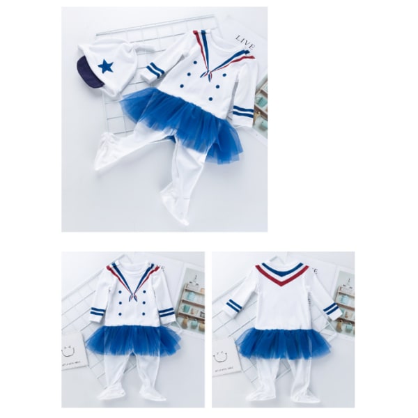 Baby och toddler One Piece Kläder Halloween white blue XL