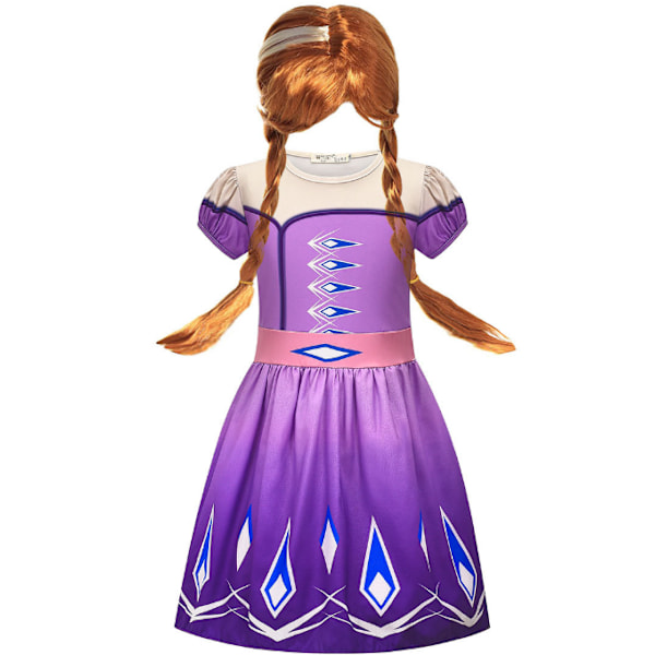 Princess Snow Party Dress Queen Costume purple 140cm