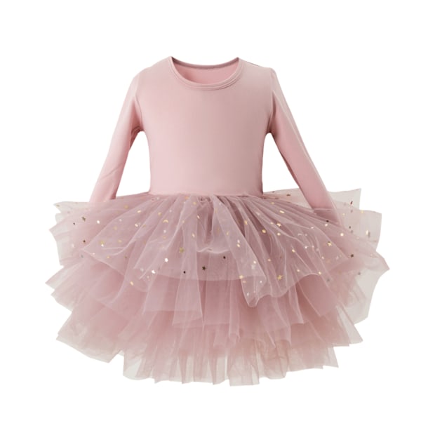 Flickande Ballet Tutu-klänning med Långärmad för Flickor Pink XS